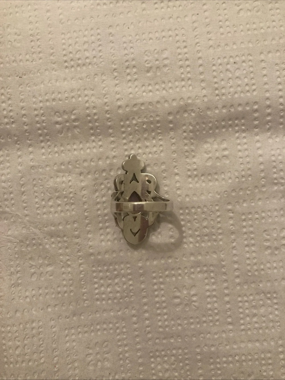 925 Sterling Silver Vintage Real Amethyst & Marcasite Oxidized Ring Size 7